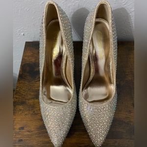 Gold sparkly heels